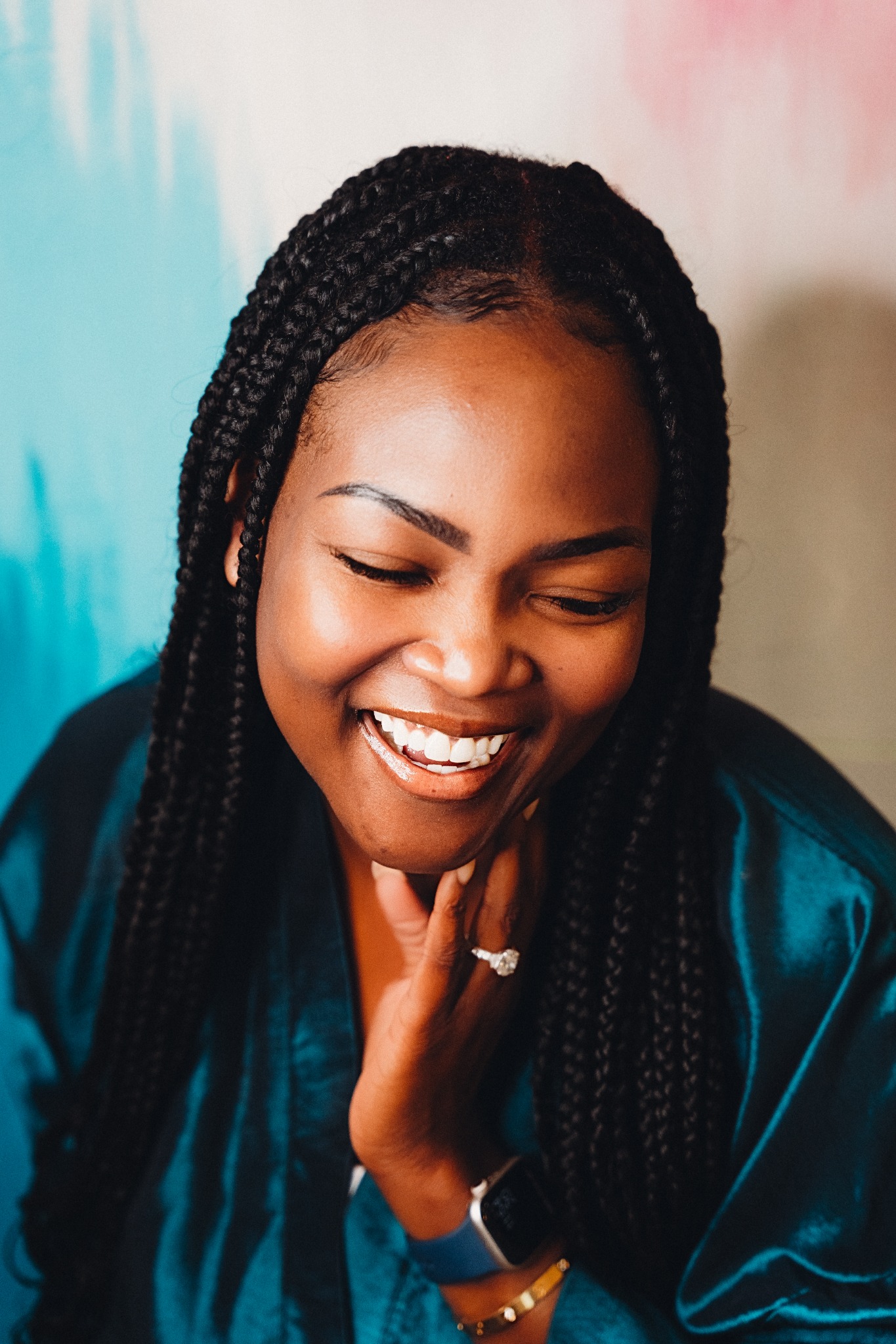 Happy beauty lounge client